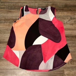 ❤️ DKNY Colorful Texture Print Abstract Blouse
